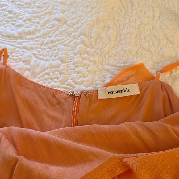 Orange Ruffle Mini Dress - Picture 2 of 4